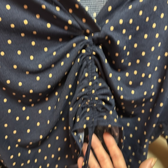 Adrianna Papell Polka Dot Women's Top navy blue size XL new - Picture 8 of 8